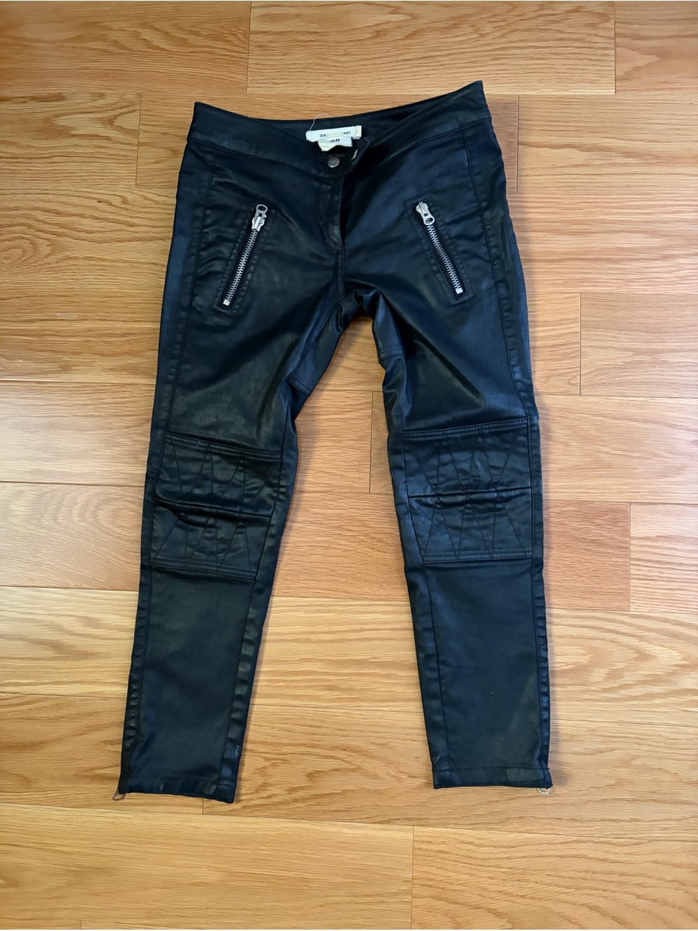 Isabel Marant Black Skinny Moto-Style Jeans